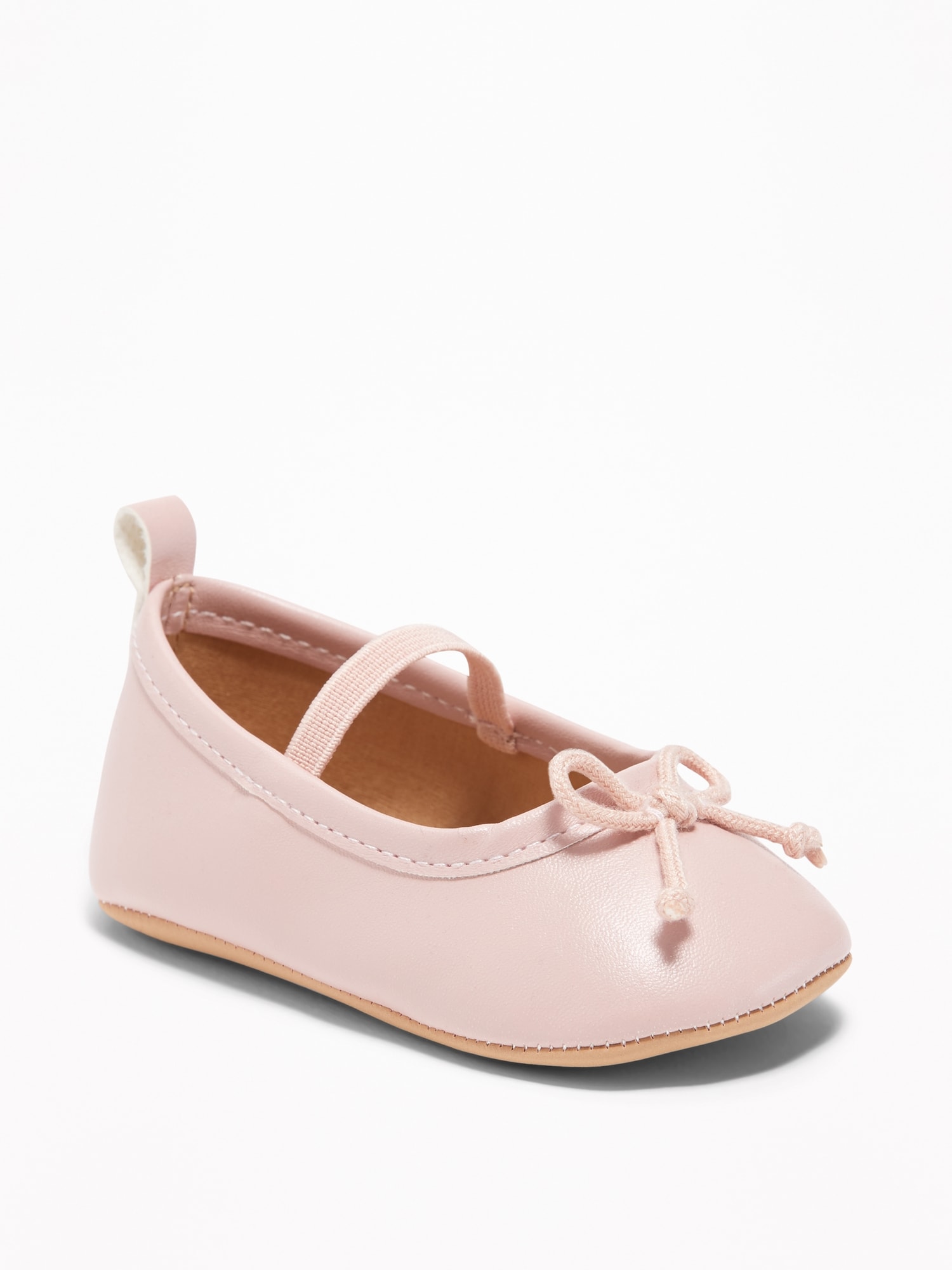 GAP Baby Girls Size 3-6 Months Metallic Pink Ballet Flats Mary Jane Shoes