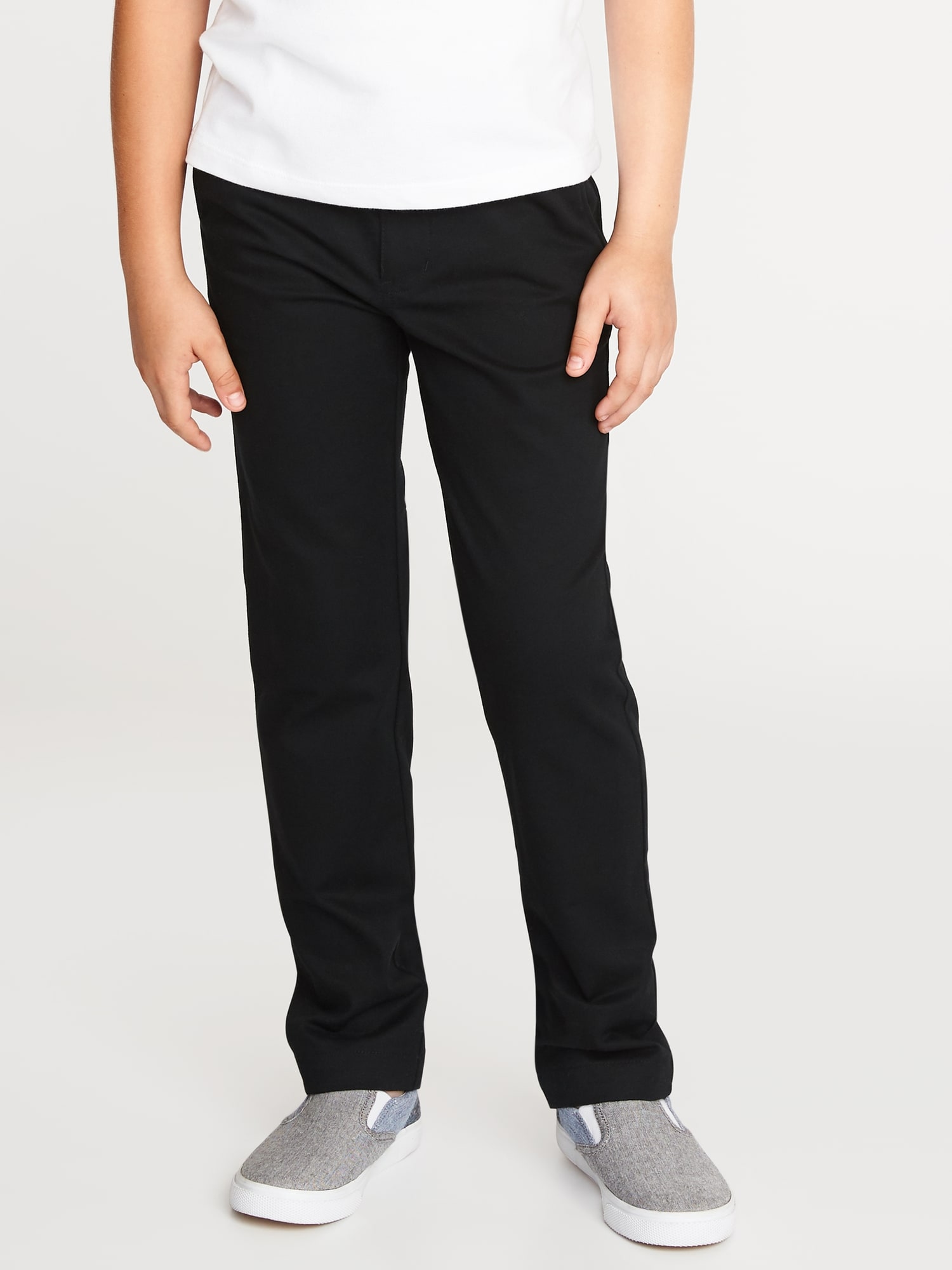 Boy's Old Navy Flat Front Uniform Pants Khakis BLACK Size 10  ~ NEW NWT 