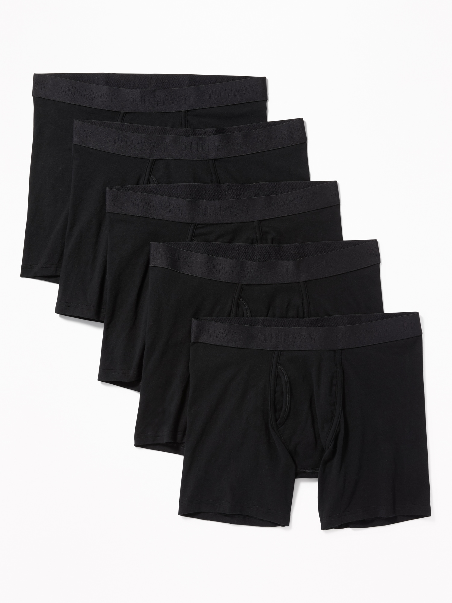 Old Navy Soft-Washed Built-In Flex Boxer-Briefs Underwear 5-Pack for Men -- 6.25-inch inseam black. 1