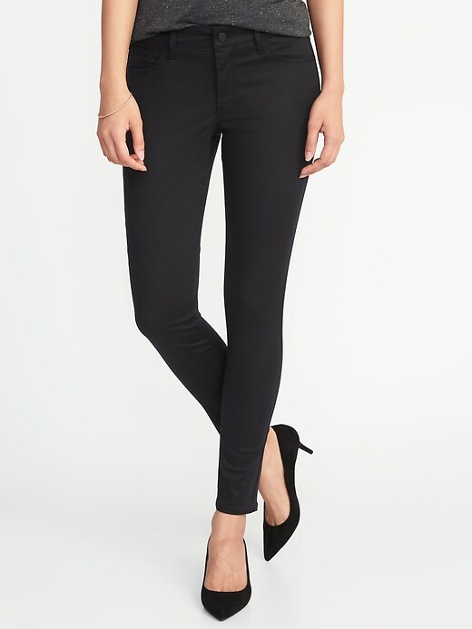 View large product image 1 of 1. Mid-Rise Sateen Rockstar Super Skinny Jeans for Women
