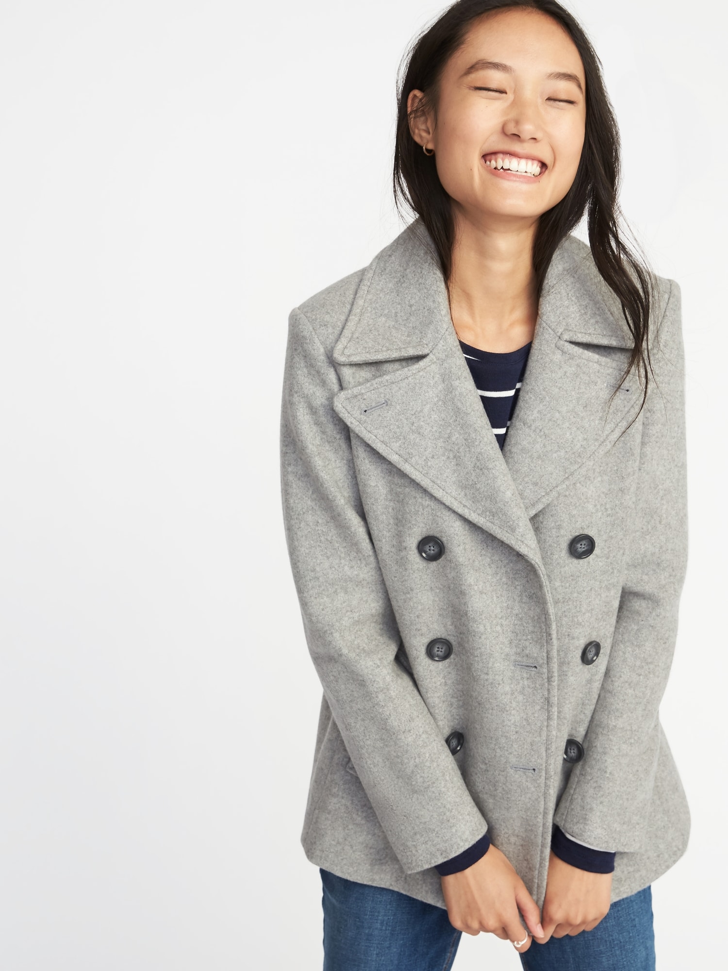 Soft Brushed Peacoat for Women