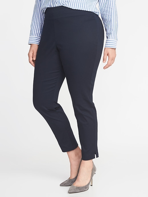 View large product image 1 of 2. High-Waisted Side-Zip Plus-Size Pants