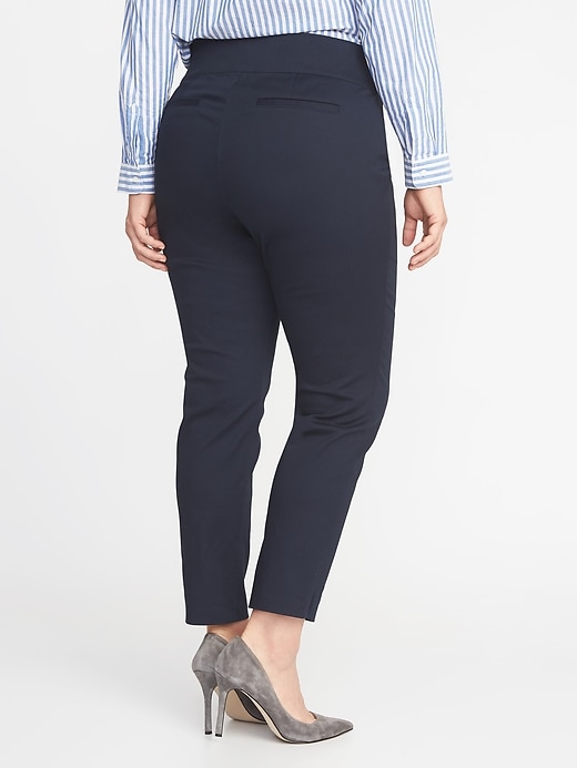 View large product image 2 of 2. High-Waisted Side-Zip Plus-Size Pants