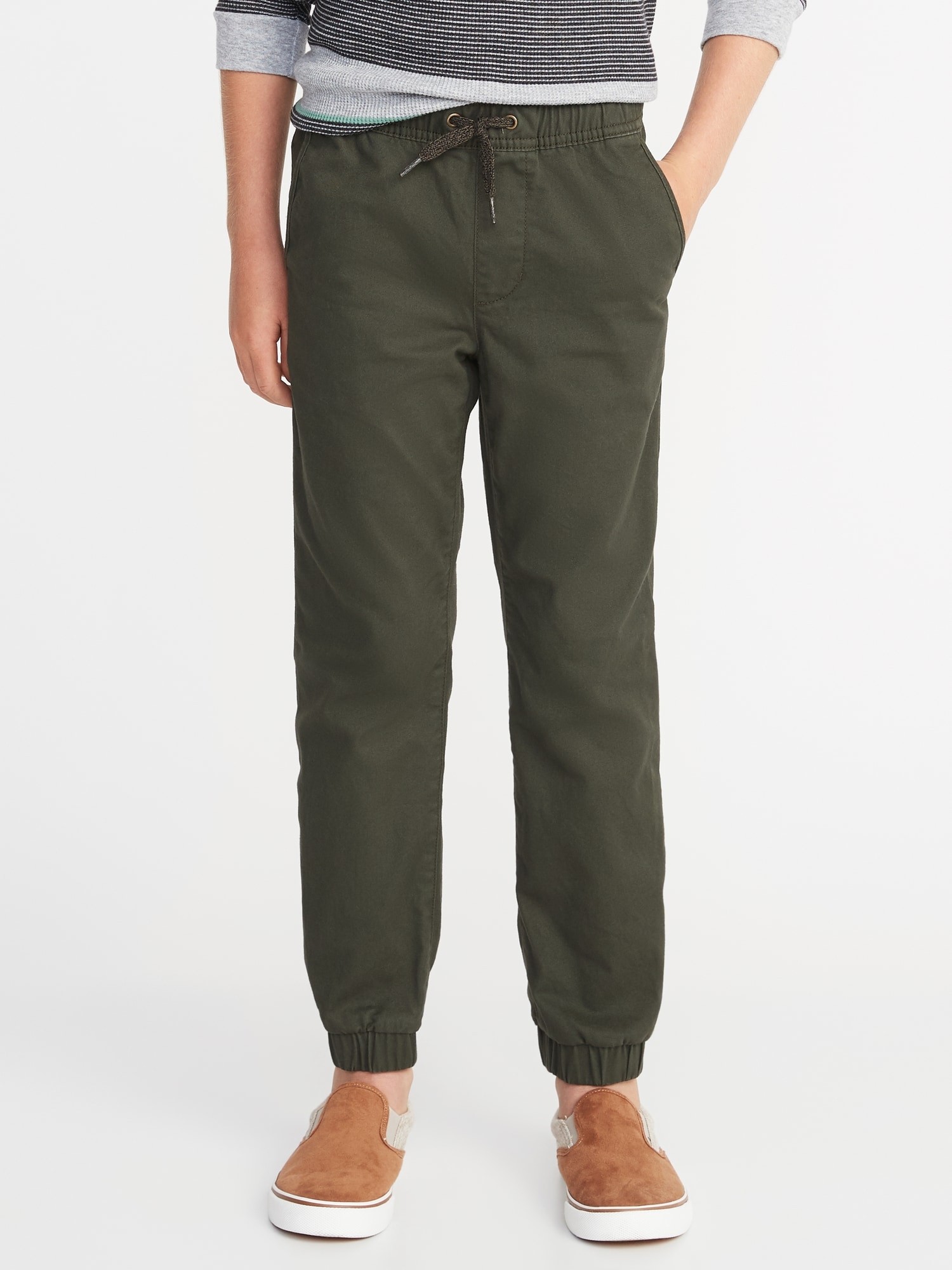 Old Navy Built-In Flex Twill Jogger Pants for Boys green - 499090062