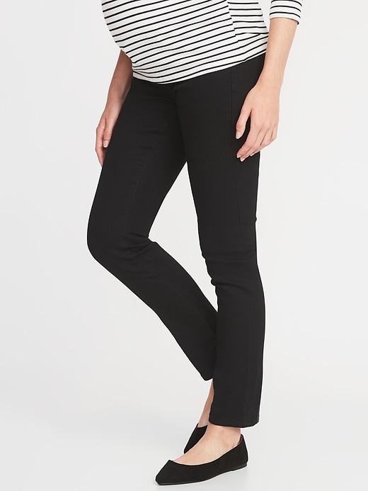 View large product image 1 of 3. Maternity Side-Panel Skinny Jeans