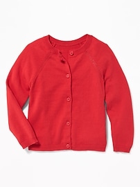 View large product image 4 of 4. Button-Front Crew-Neck Cardigan for Toddler Girls