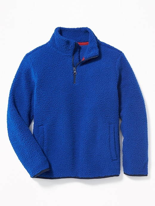 View large product image 1 of 1. Sherpa 1/4-Zip Mock-Neck Popover For Boys