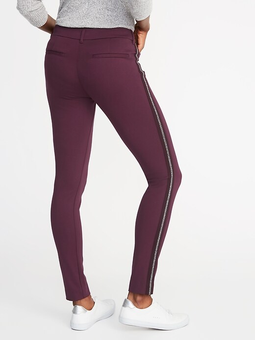 View large product image 2 of 2. Mid-Rise Side-Stripe Pixie Full-Length Pants for Women