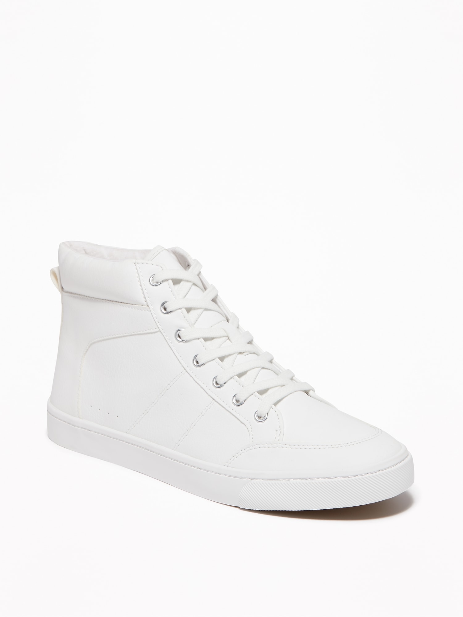 women's white faux leather sneakers