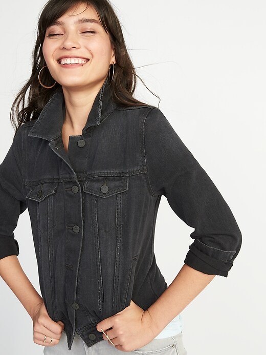 Image number 4 showing, Black Jean Jacket For Women