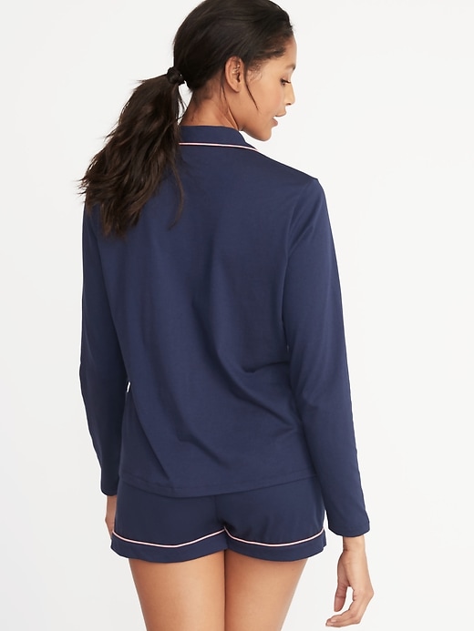 Image number 2 showing, Relaxed Button-Front Sleep Shirt for Women