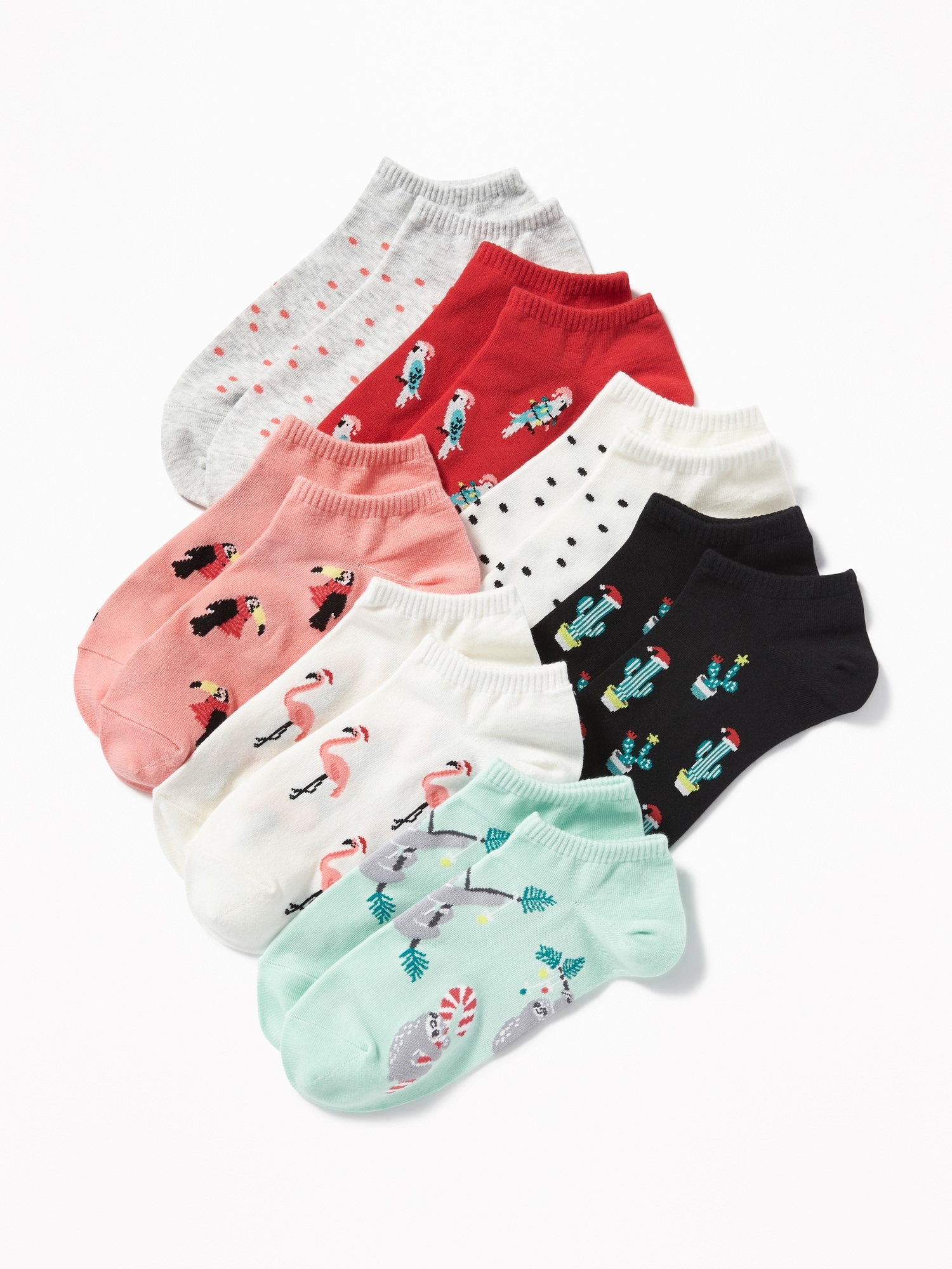 Printed Ankle Socks 7-Pack for Women