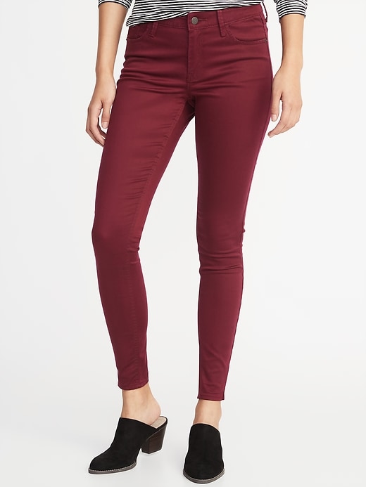 View large product image 1 of 3. Mid-Rise Sateen Rockstar Super Skinny Jeans for Women
