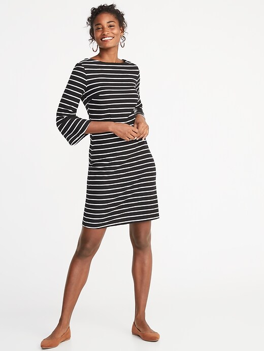 Image number 1 showing, Striped Textured Sheath Dress for Women