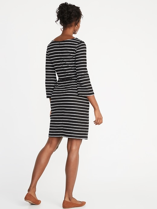 Image number 2 showing, Striped Textured Sheath Dress for Women