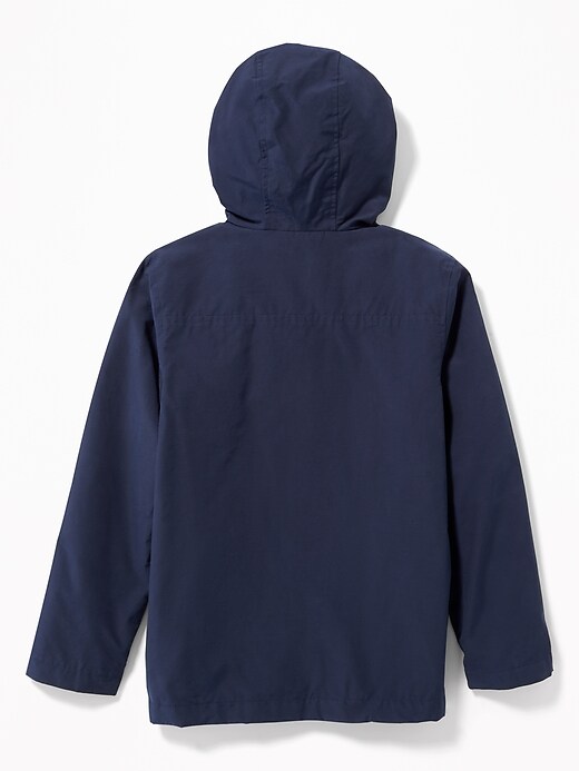 View large product image 2 of 3. Water-Resistant Hooded Rain Jacket For Boys
