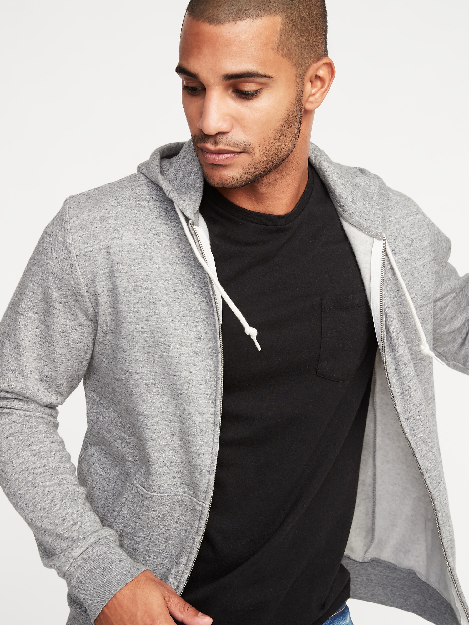 Grey zip hot sale up jacket