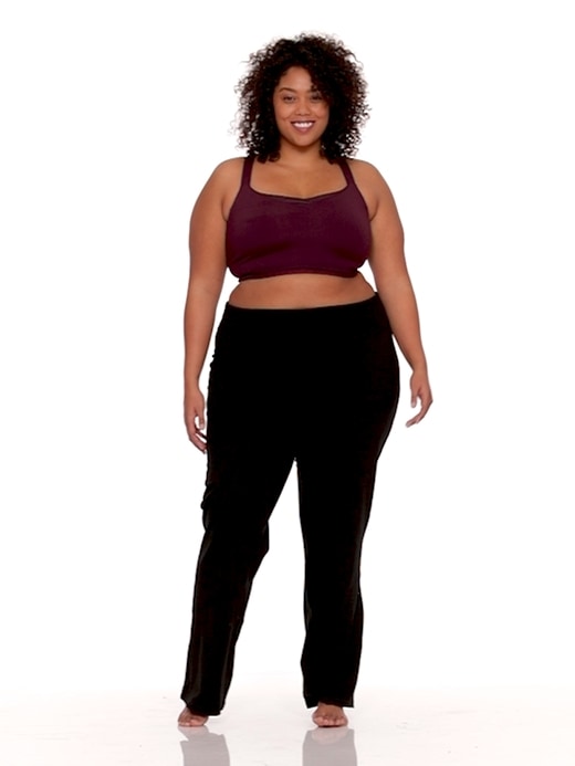 Roll-Over 4-Way-Stretch Plus-Size Yoga Pants