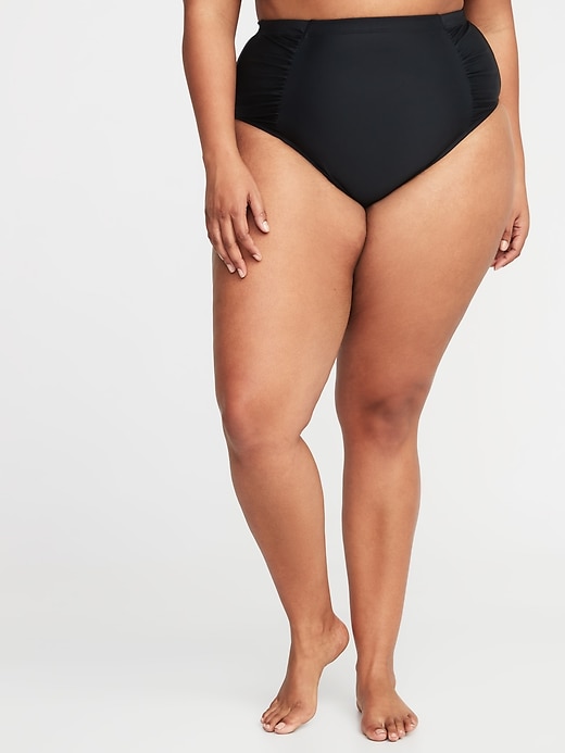 View large product image 1 of 2. High-Waisted Secret-Smooth Plus-Size Swim Bottoms
