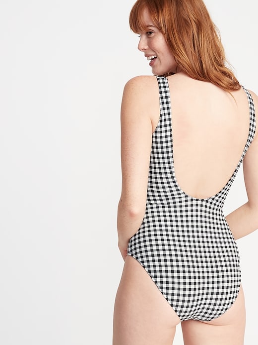 Image number 2 showing, Tie-Front Keyhole Swimsuit for Women
