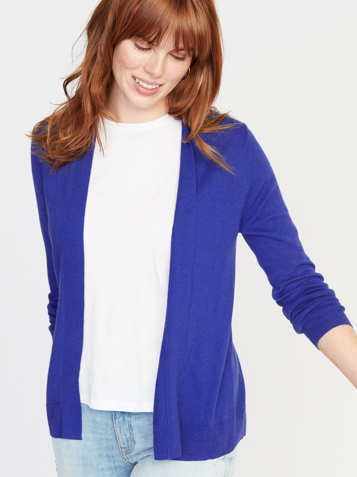 Navy blue open front cheap sweater