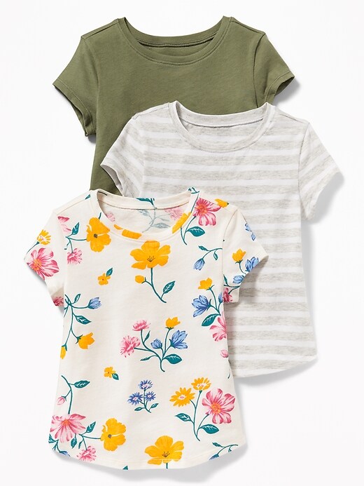 View large product image 1 of 1. Short-Sleeve T-Shirt 3-Pack for Toddler Girls