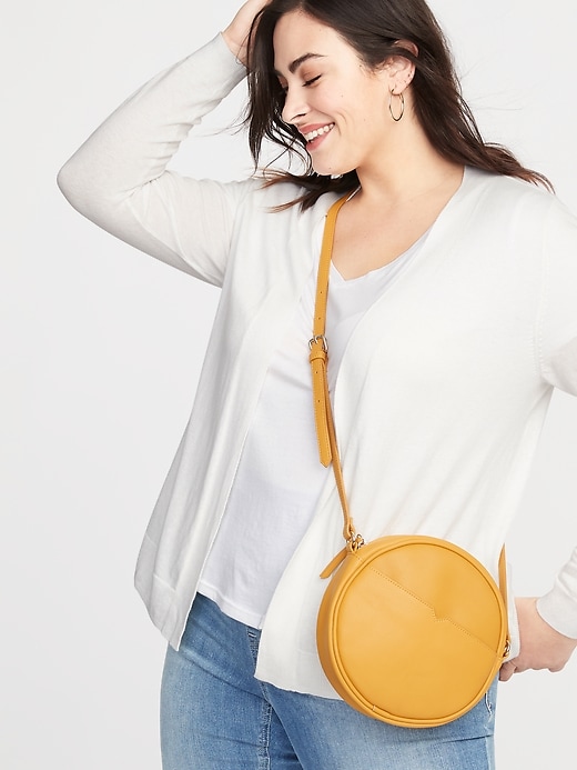Image number 3 showing, Faux-Leather Crossbody Circle Bag for Women