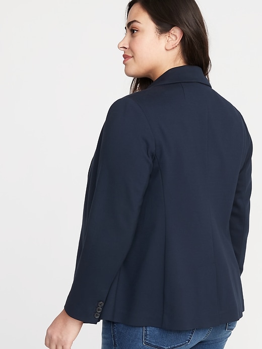 Image number 2 showing, Classic Ponte-Knit Plus-Size Blazer