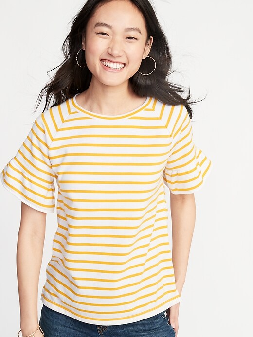 Old navy ruffle sweatshirt hotsell