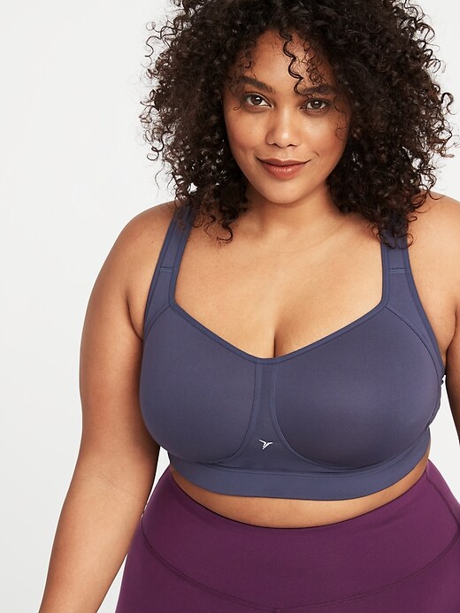 View large product image 1 of 1. High-Support Mesh-Trim Plus-Size Sports Bra