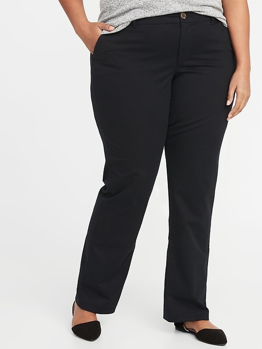 View large product image 1 of 3. Secret-Smooth Pockets Plus-Size Everyday Boot-Cut Khakis