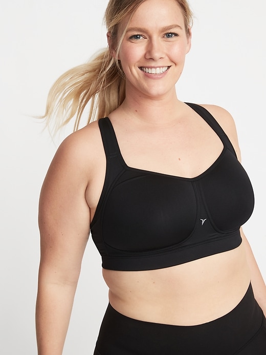 Image number 1 showing, High-Support Mesh-Trim Plus-Size Sports Bra