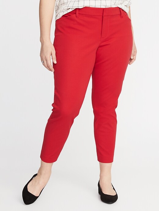View large product image 1 of 1. Mid-Rise Secret-Slim Pockets Plus-Size Pixie Ankle Pants