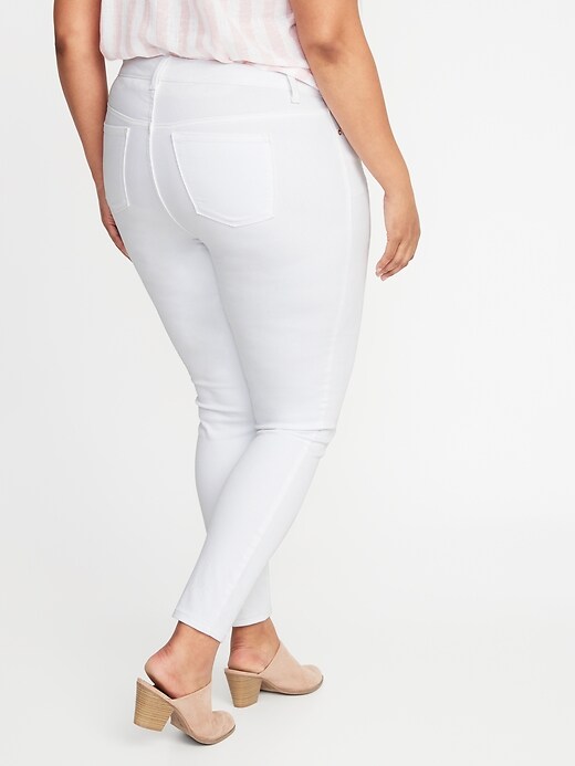 View large product image 2 of 3. High-Waisted Secret-Slim Pockets Plus-Size Rockstar Super Skinny White Jeans