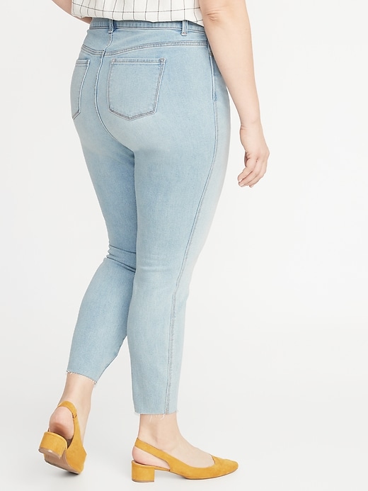 View large product image 2 of 3. High-Waisted Secret-Slim Pockets Button-Fly Plus-Size Rockstar Super Skinny Ankle Jeans
