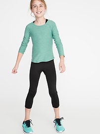 View large product image 3 of 3. Mid-Rise PowerPress Crop Leggings for Girls
