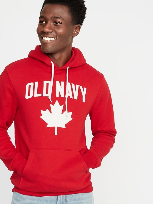 View large product image 1 of 1. Logo Maple-Leaf Pullover Hoodie for Men
