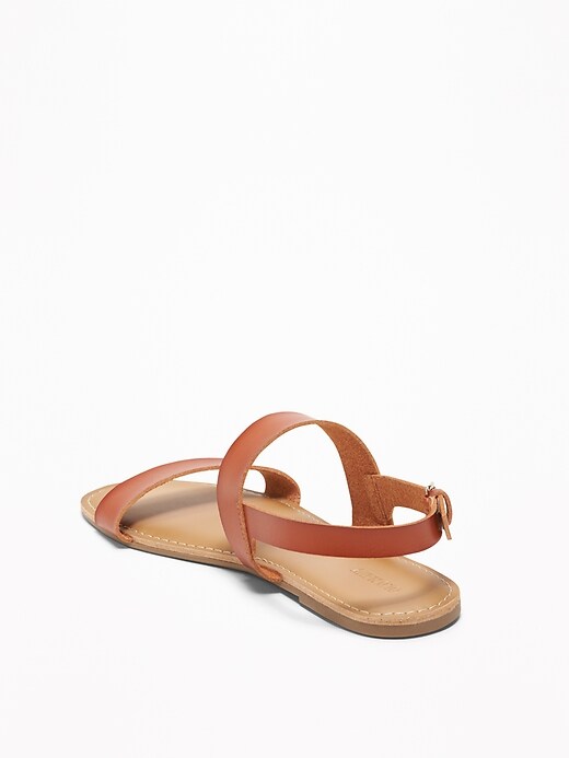 Image number 4 showing, Faux-Leather Double-Strap Slingback Sandals for Women