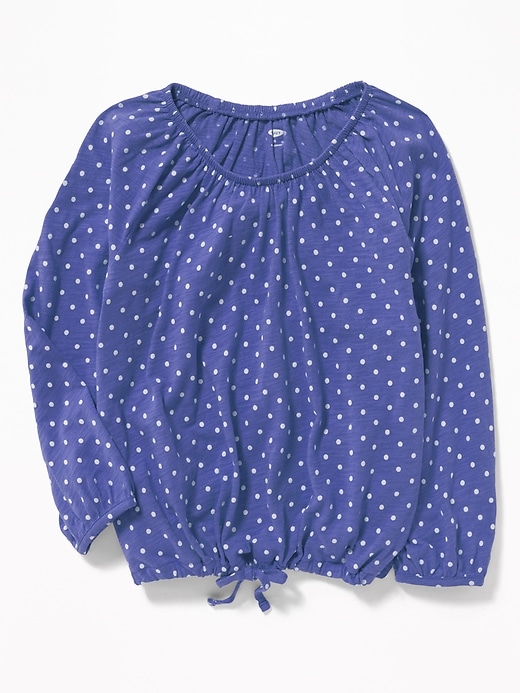 View large product image 1 of 1. Slub-Knit Off-the-Shoulder Tie-Hem Top for Girls