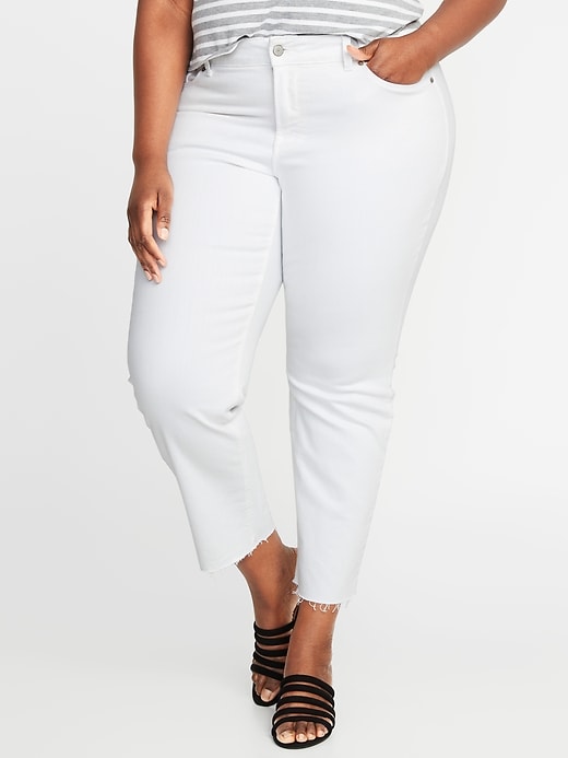 Image number 1 showing, High-Waisted Secret-Slim Pockets + Waistband Power Slim Straight Plus-Size Jeans
