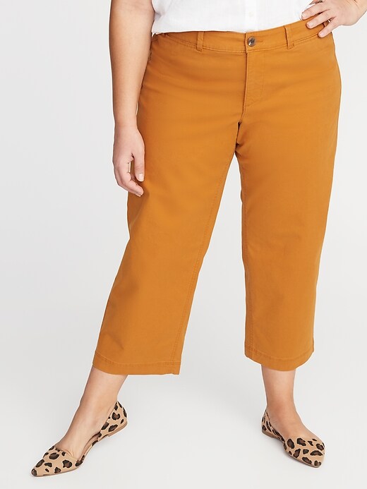 View large product image 1 of 1. High-Waisted Secret-Slim Plus-Size Wide-Leg Chinos