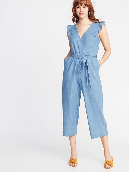 old navy denim jumpsuit