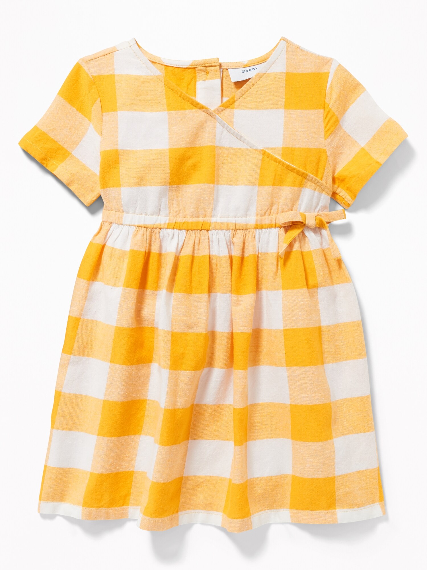 old navy gingham wrap dress