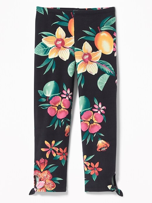 View large product image 1 of 3. Cropped Side-Tie Leggings for Girls