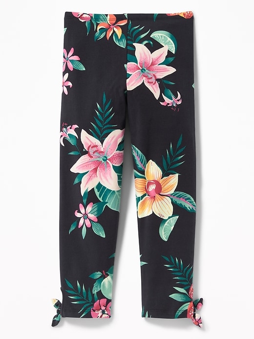 View large product image 2 of 3. Cropped Side-Tie Leggings for Girls