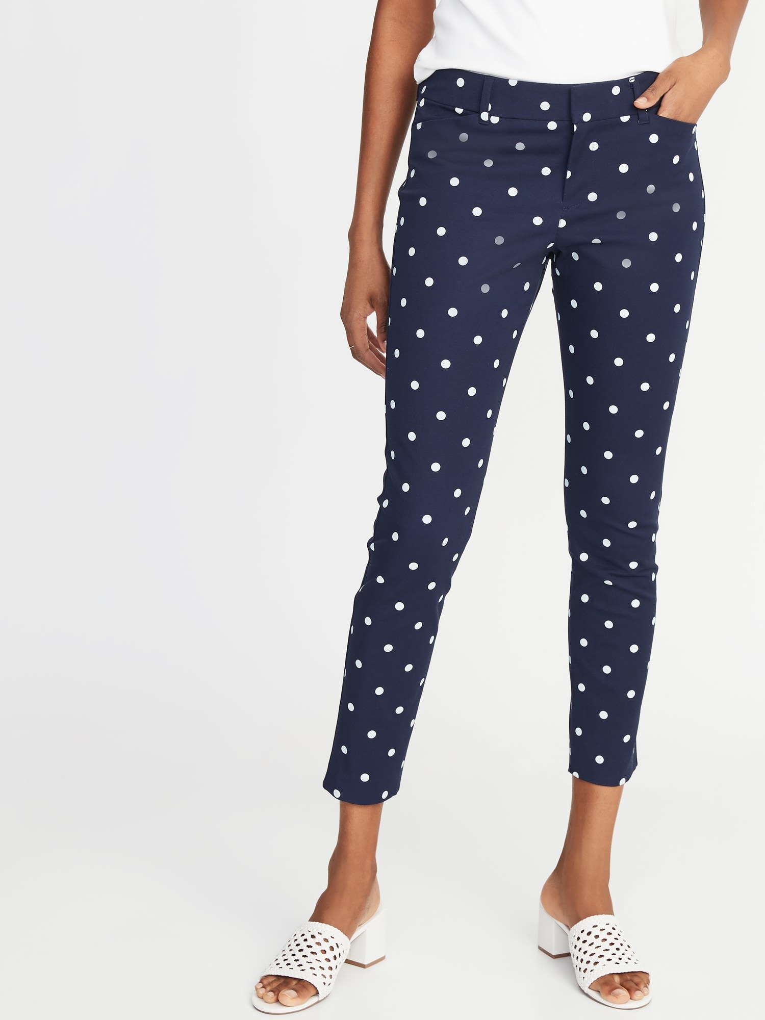Mid-Rise Printed Pixie Ankle Pants for Women