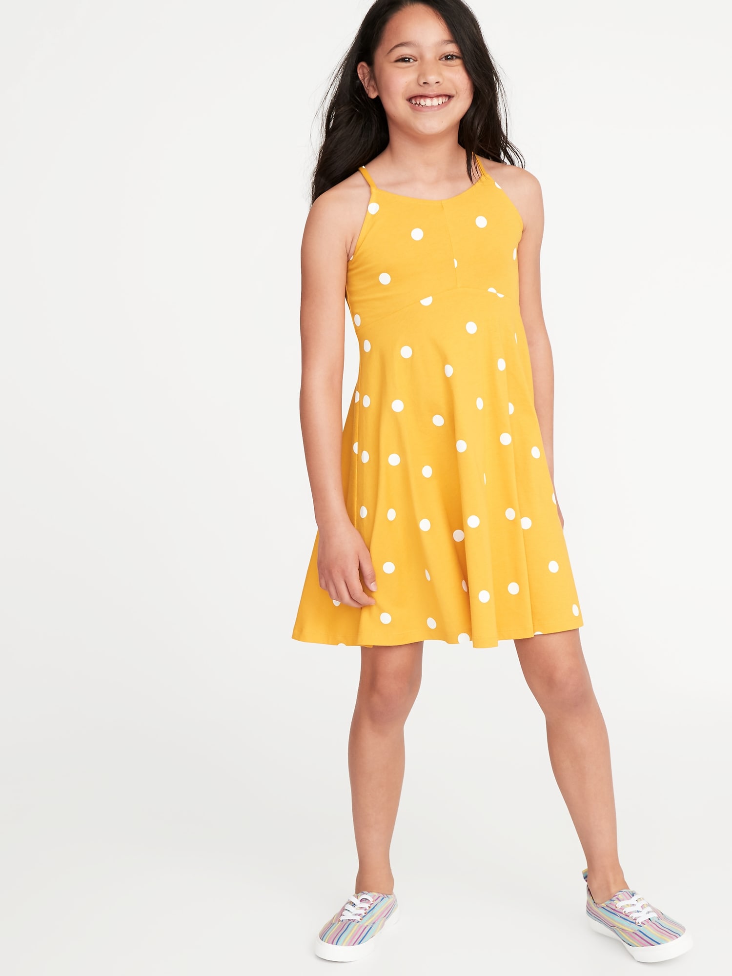 yellow polka dot dress old navy