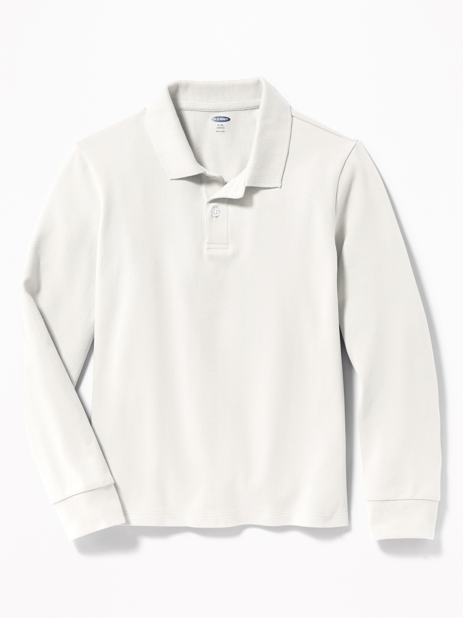 boys white long sleeve polo