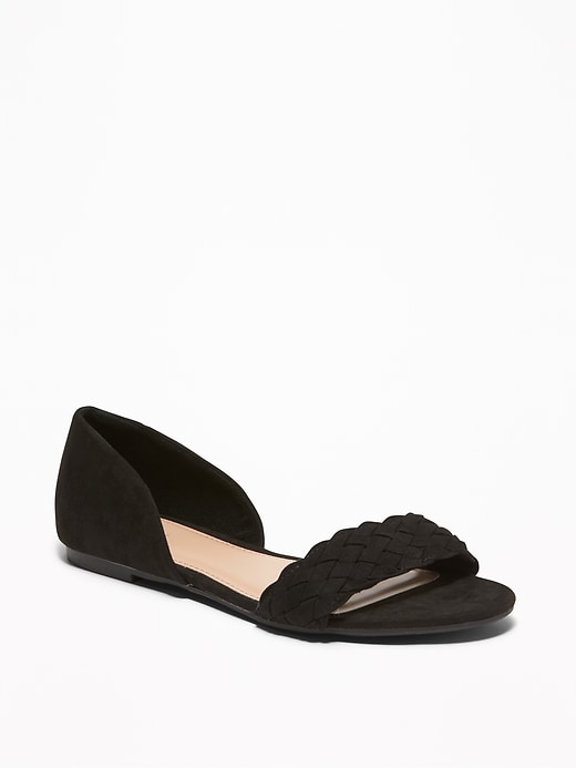Image number 1 showing, Faux-Suede Braided-Strap Flats for Women