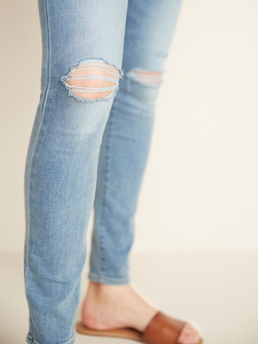 Image number 4 showing, Mid-Rise Pop Icon Skinny Distressed Jeans for Women